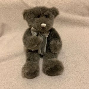Grey Teddy Bear with Silver Tinsel